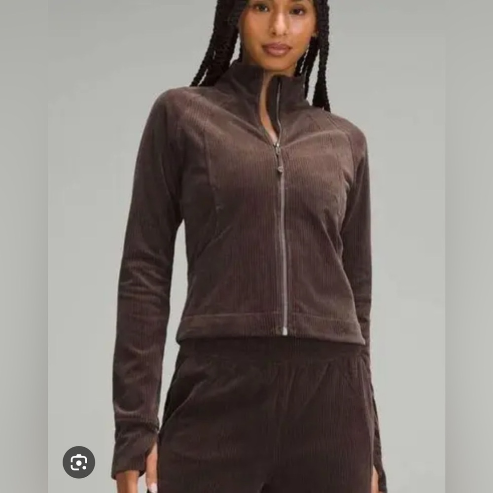 Lululemon Women's Scuba Track Jacket Velvet Cord Espresso Size 6 Full Zip